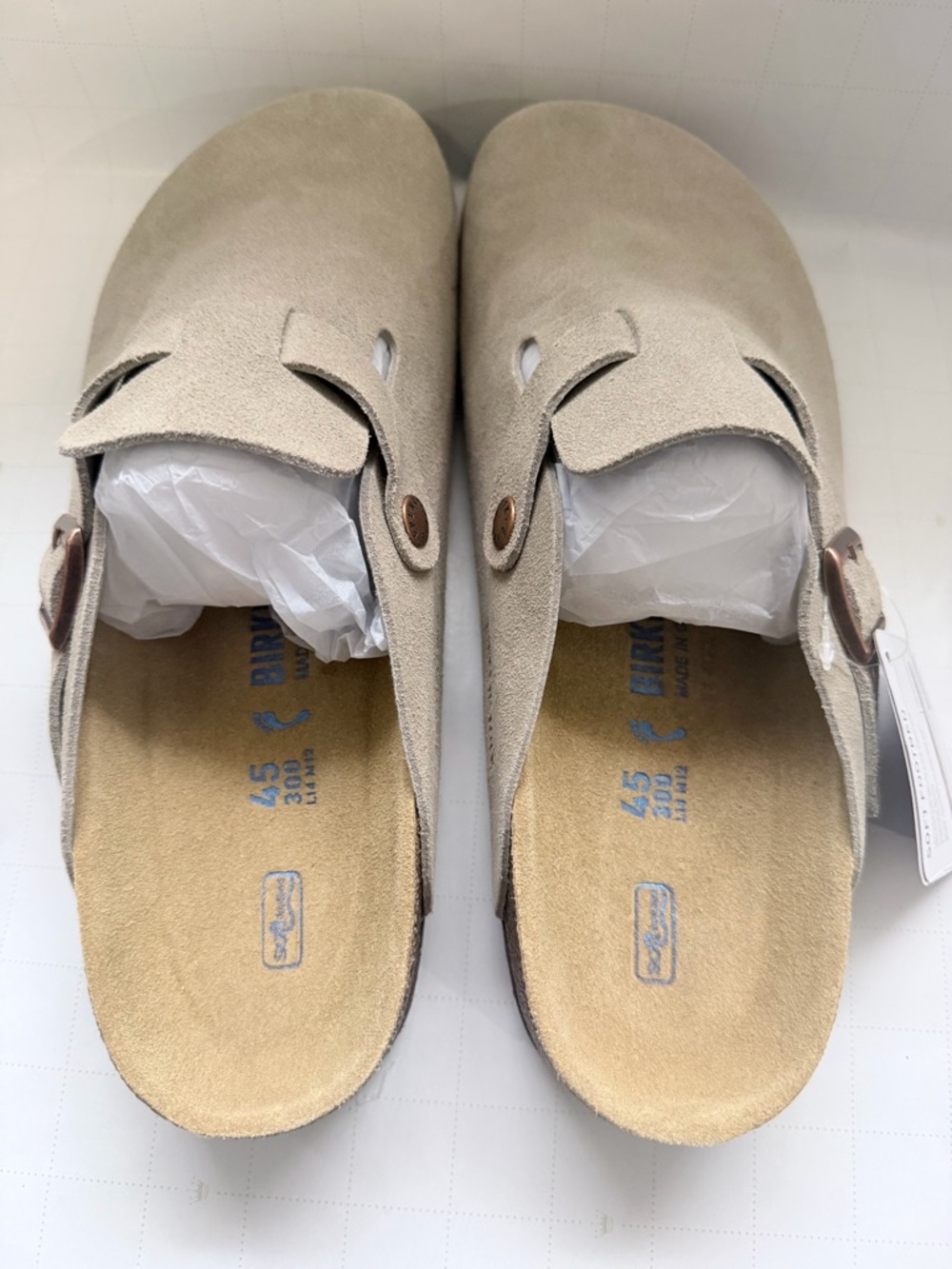 Birkenstock Beige Suede Slip-On Clog - Picture 2 of 5